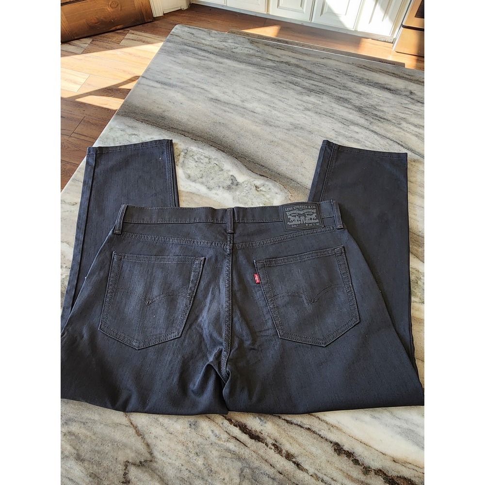 Levis 541 Athletic Taper Jeans Mens 36x30 Dark Gray Charcoal Stretch Denim